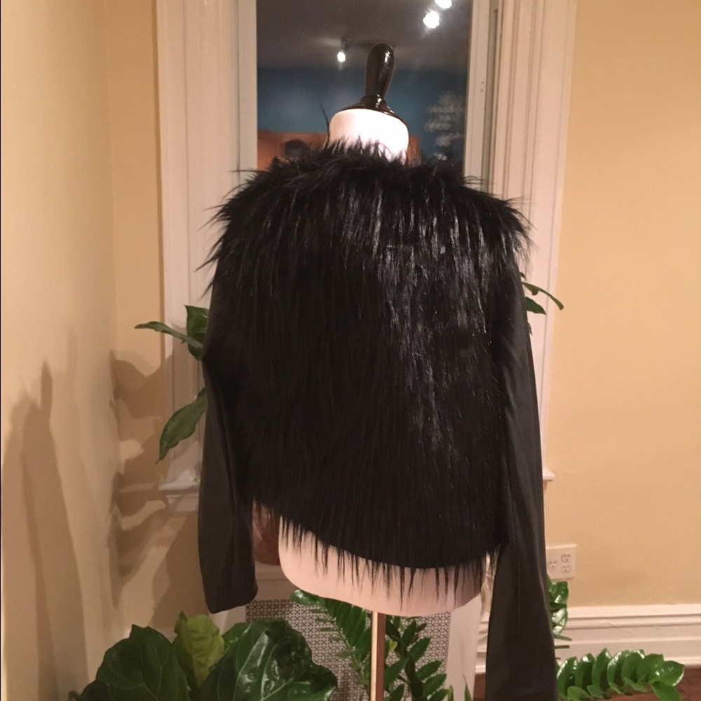 NWT Michael kors faux leather and fur jacket