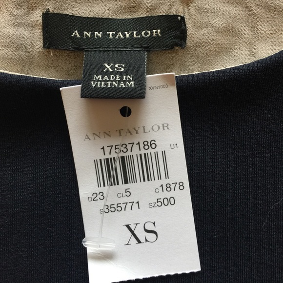 Ann Taylor navy blue lined shell top Sz XS - Picture 6 of 6