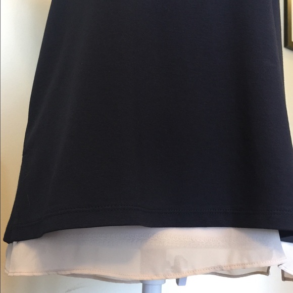 Ann Taylor navy blue lined shell top Sz XS - Picture 3 of 6