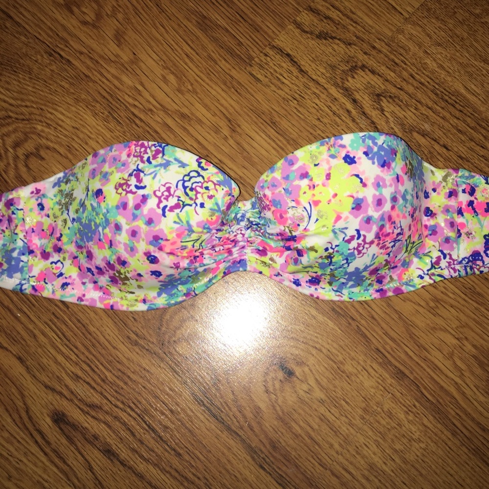 Strapless Victoria secret floral swim suit top
