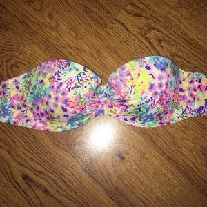 Strapless Victoria secret floral swim suit top