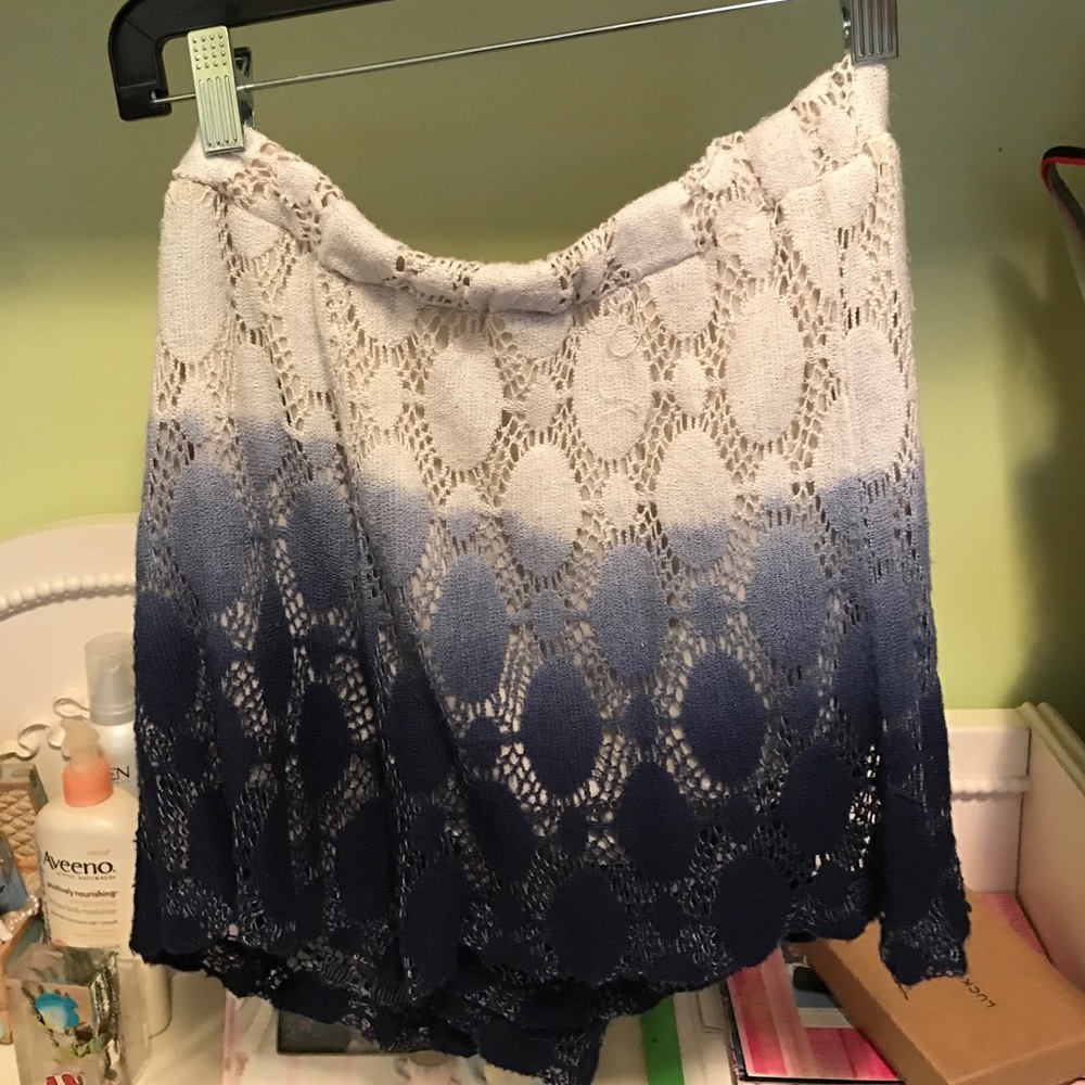 Vintage Havana white and blue ombré shorts