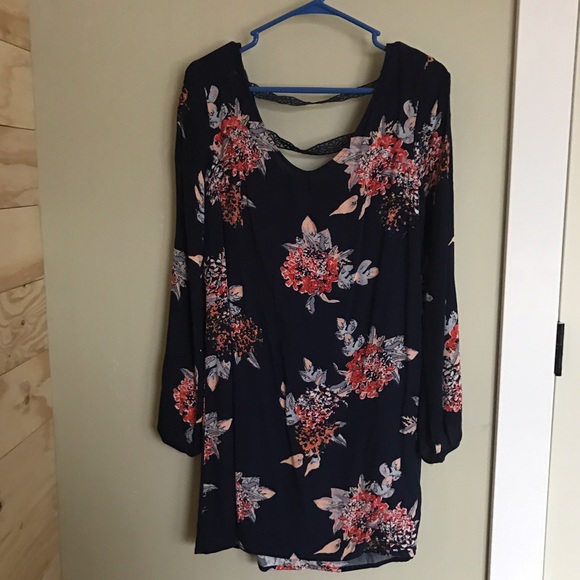 Floral Navy Dress - Picture 1 of 4