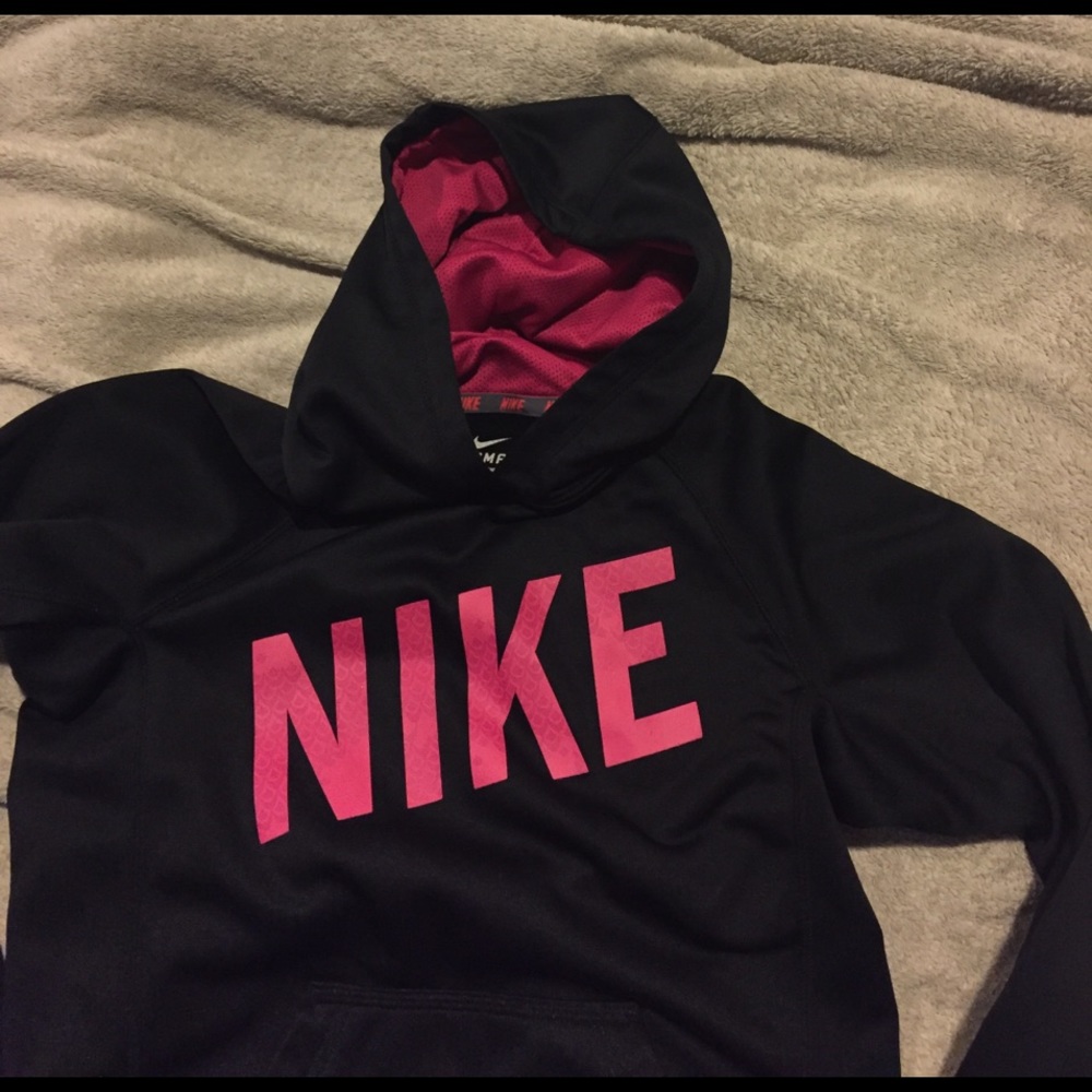 Girls medium black and pink hoodie.