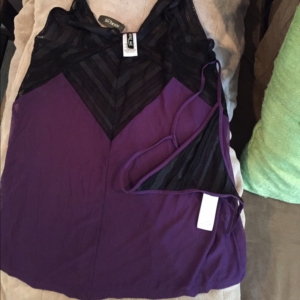 Purple and black sheet baby doll lingerie set