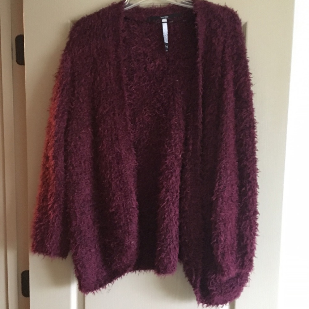 Burgundy fuzzy sweater