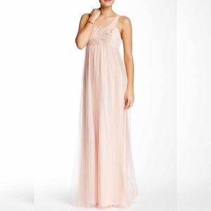 BCBG blush lace and tulle dress NWT