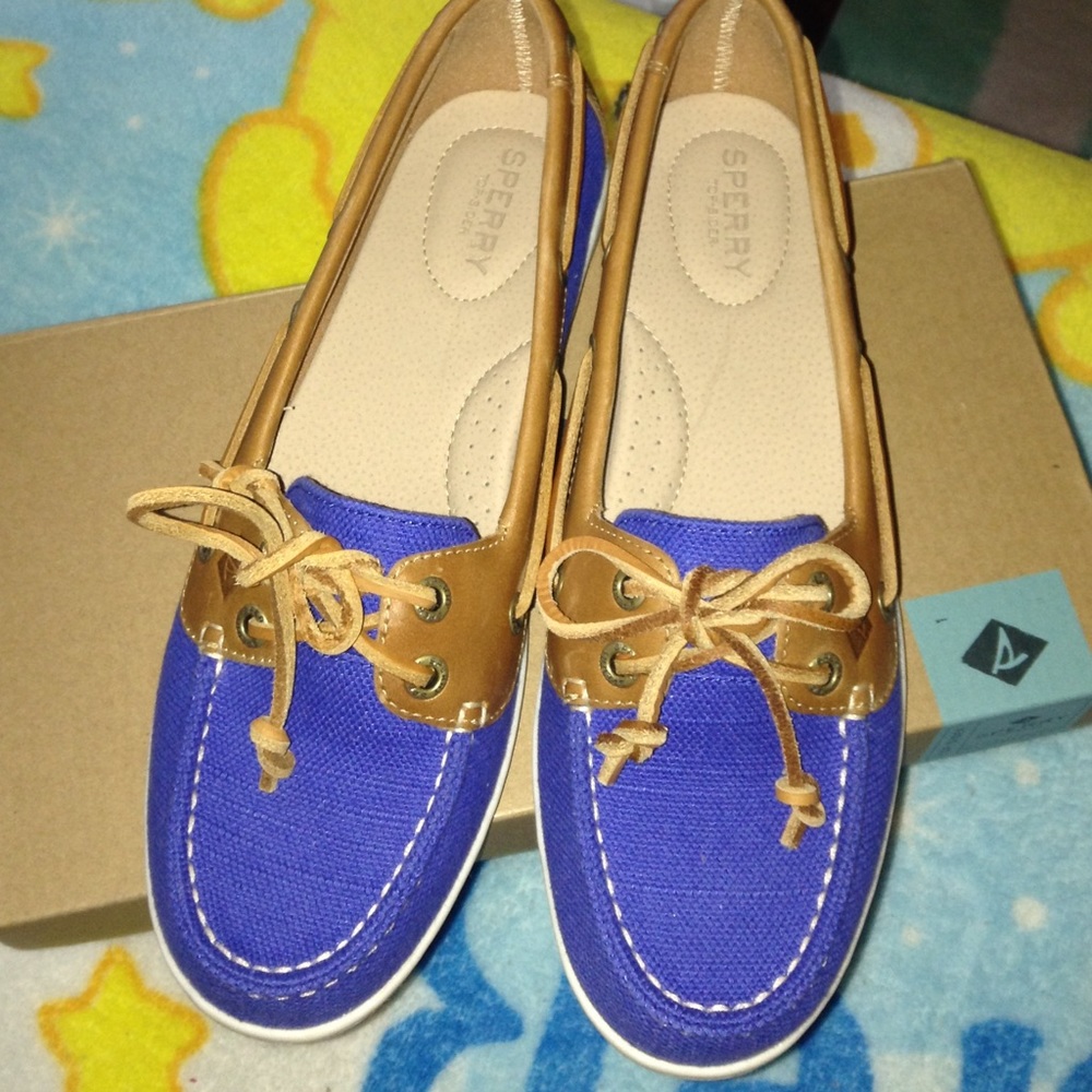 NIB Sperry Canvas Blue Topsiders