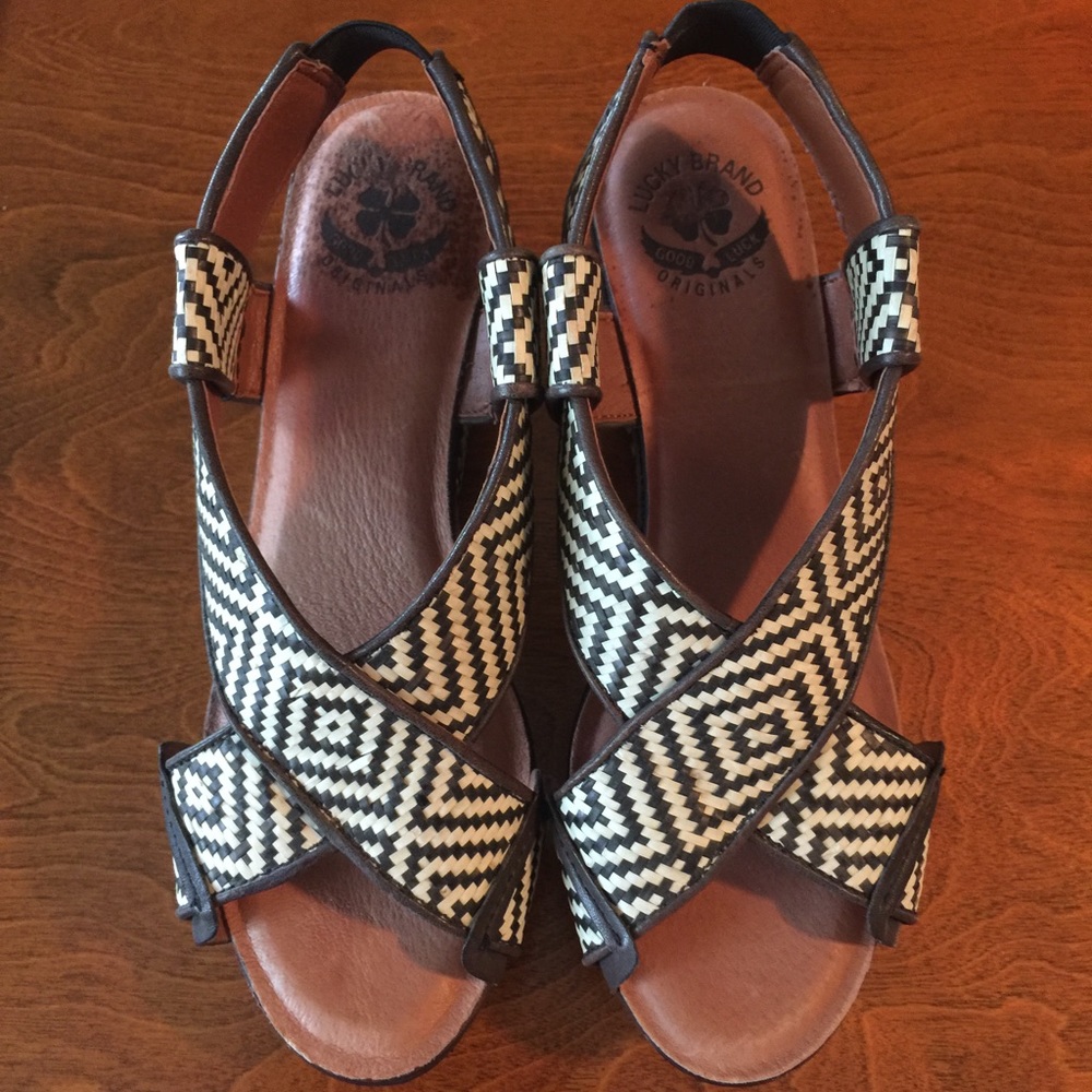 Lucky Brand Brown/Cream Wedge shoes
