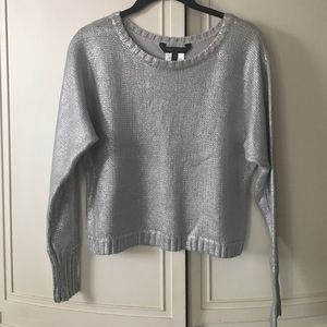 BCBGMaxAzria NWOT Silver cropped sweater XS