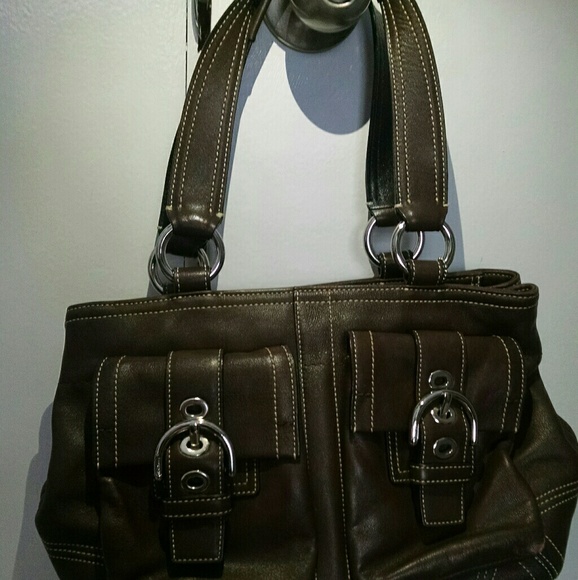 Coach Soho Double Pocket Tote in Brown Leather - Picture 2 of 4