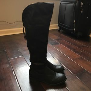 Black knee high boots