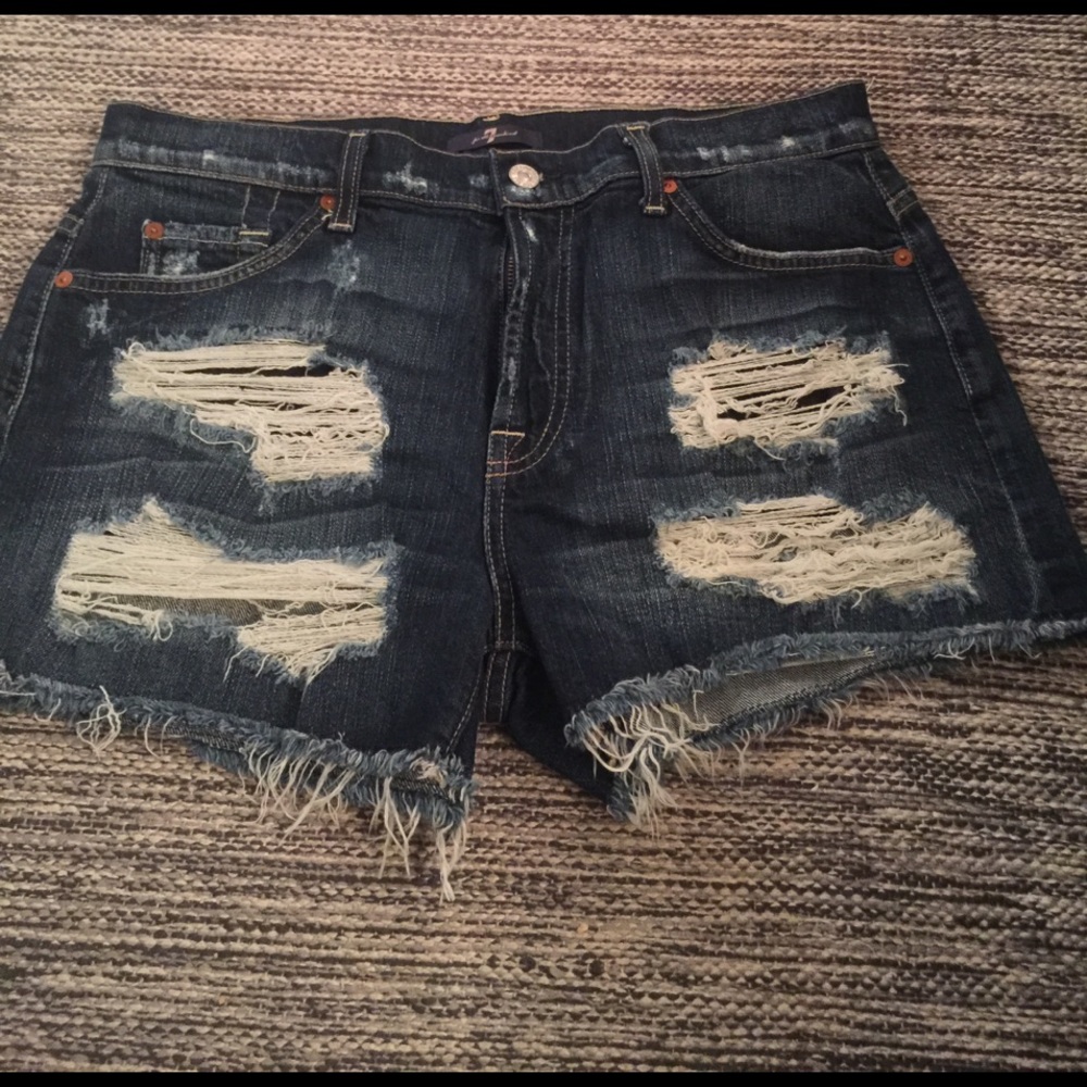 7 for all mankind jean shorts cutoffs size 31