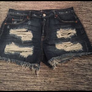 7 for all mankind jean shorts cutoffs size 31