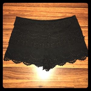 Black lace mini short