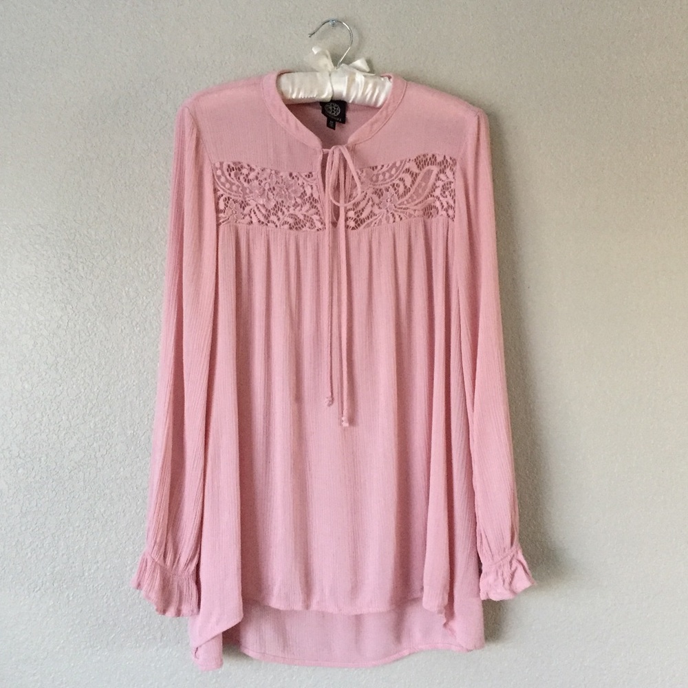 Blush Long Sleeve Flowy Blouse