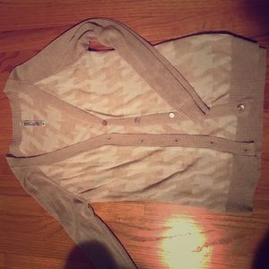 Button down houndstooth sweater