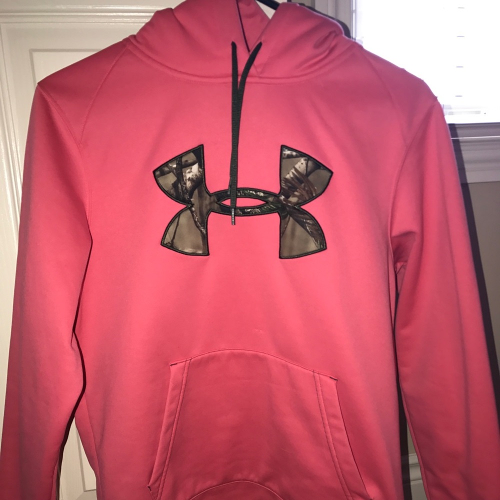 Camo/pink under armour hoodie.