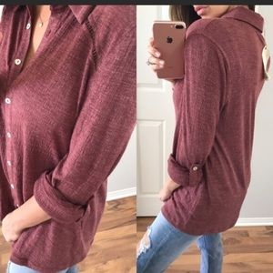 Beautiful maroon button up