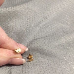 Tiny double heart studs.