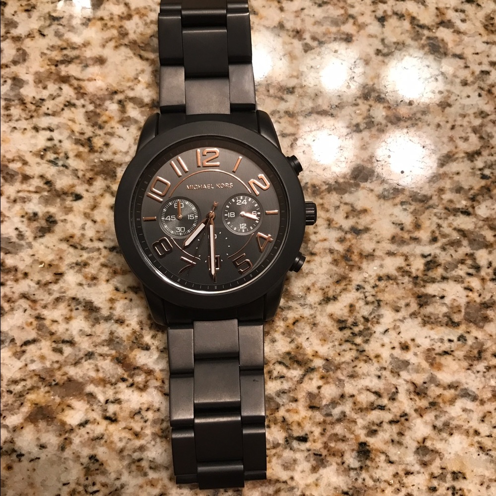 Michael Kors Gunmetal with Rose Gold Dial Accent