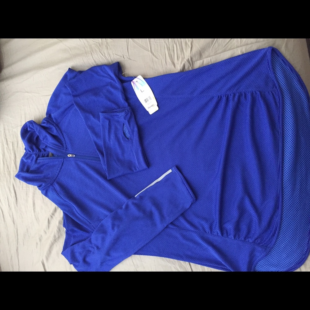 Royal blue striped athletic long sleeve