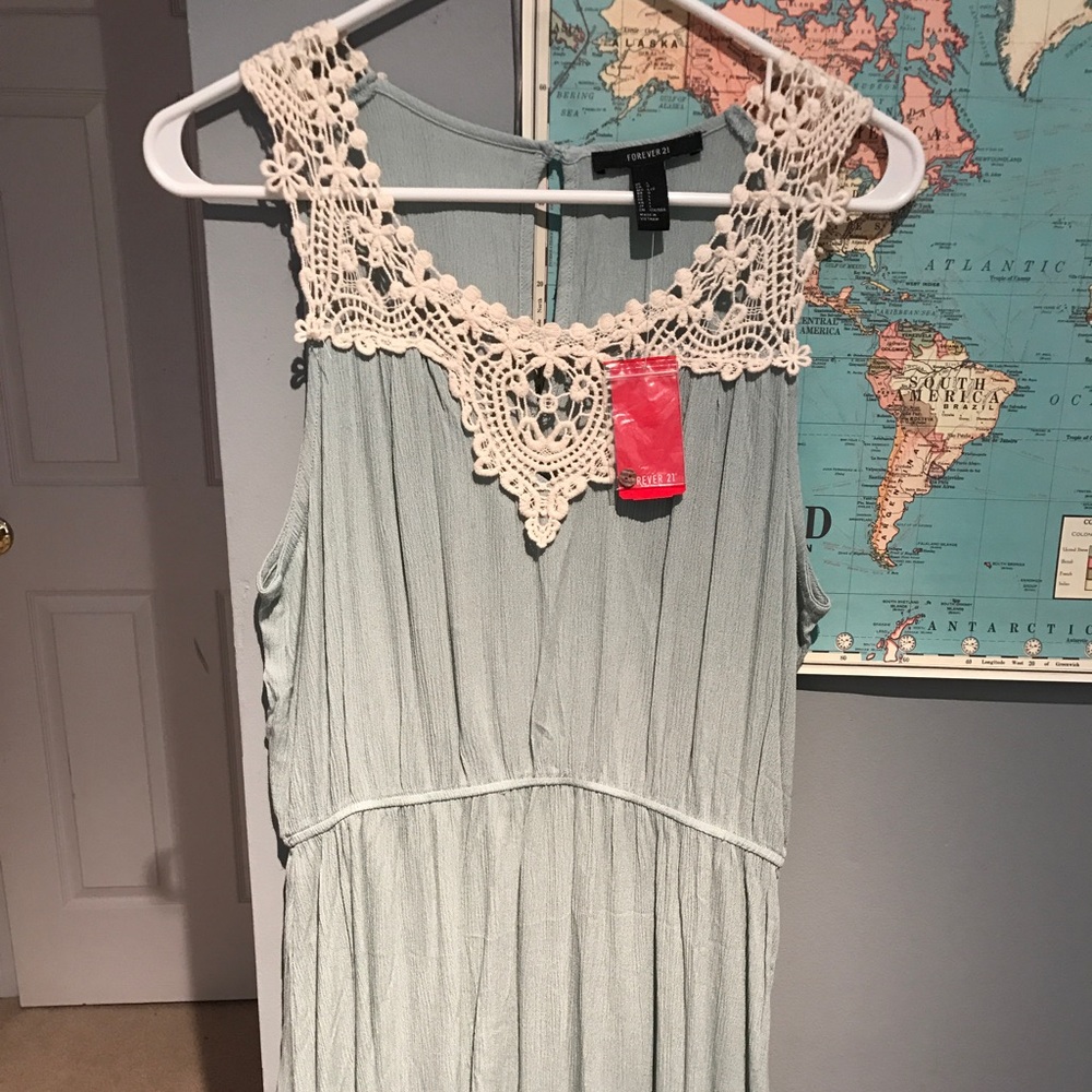 Baby blue with lace dress