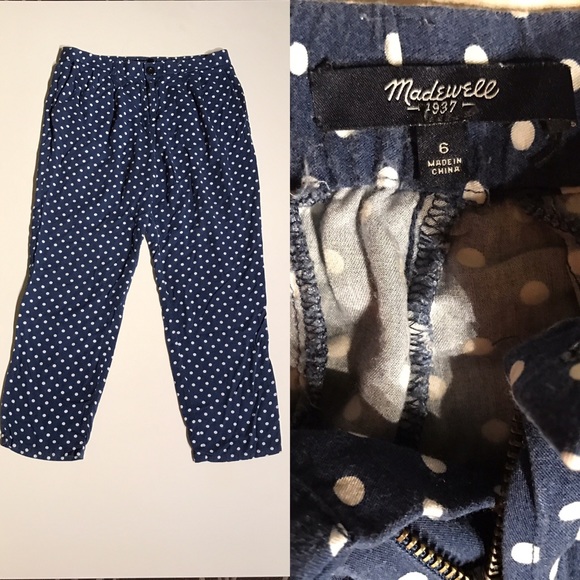 Madewell Draped Dot Pants Size 6 - Picture 2 of 4