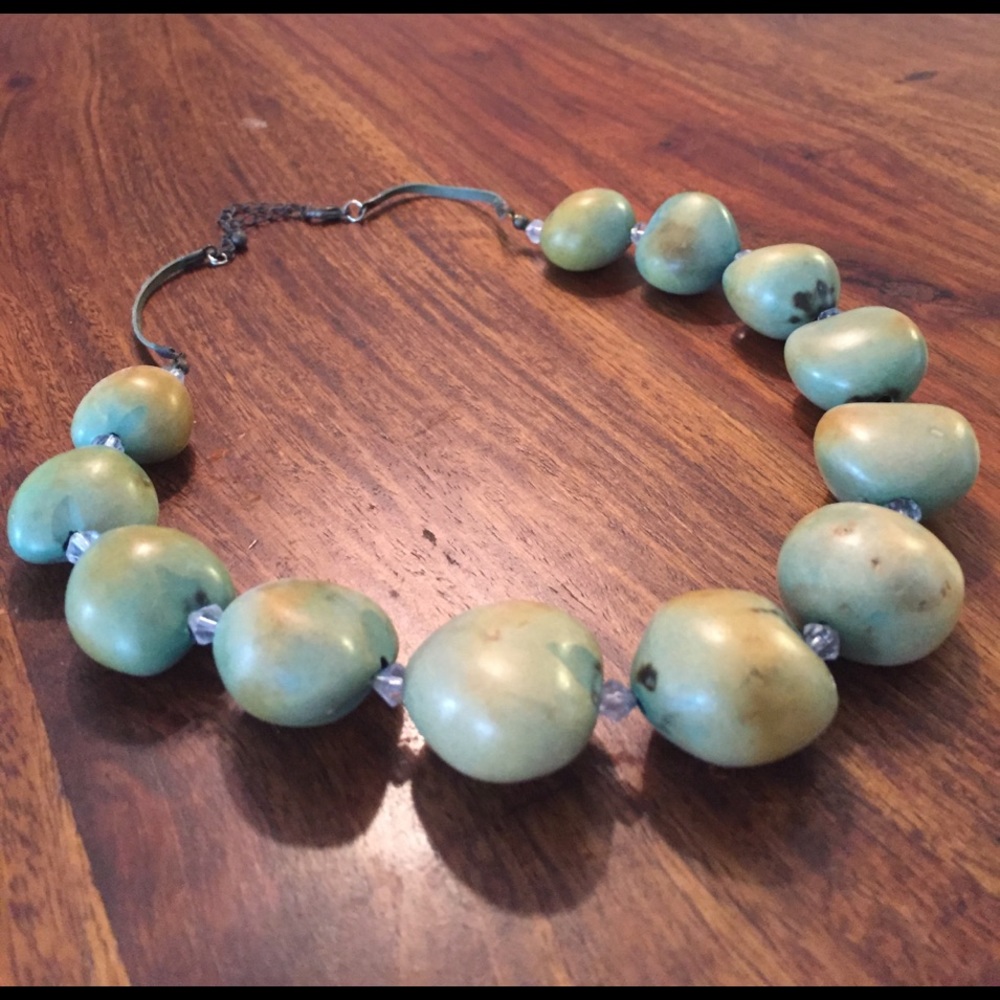 Urban Outfitters natural bead statement necklace.