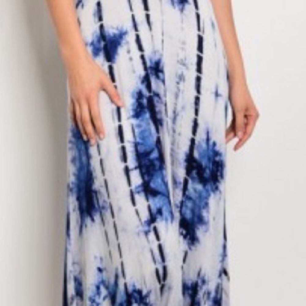 CONVERTIBLE BLUE TIE DYE MULTI-WAY MAXI DRESS-NEW - Picture 7 of 8