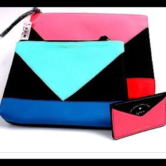 Victoria Secret Cosmetic Bag Set w/ Card ID Holder - Picture 1 of 4