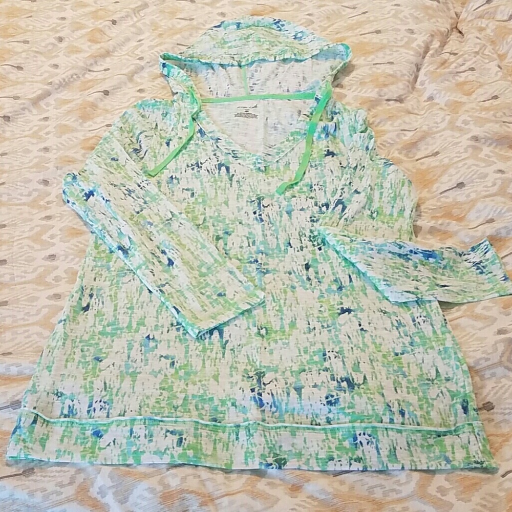 Lightweight Hooded Activewear Top Sz: Petite Small