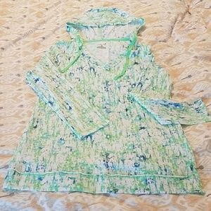 Lightweight Hooded Activewear Top Sz: Petite Small