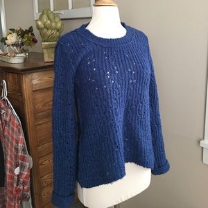 Free People royal blue soft knit sweater small