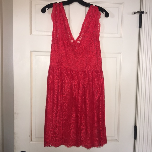 NWOT Madison Marcus Red Lace Dress - Picture 3 of 4