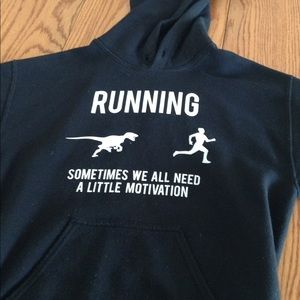 Running, humor sweatshirt