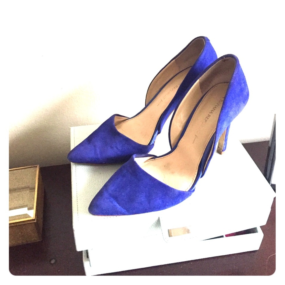 Banana republic d'orsay suede blue heels