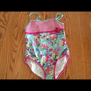 Girls one piece floral swimsuit