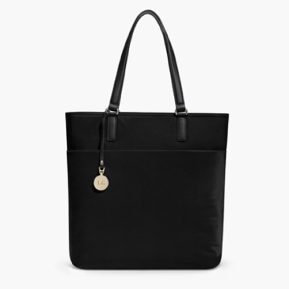 Lo & Sons T.T. Laptop Tote - Black/Gold/Lavender