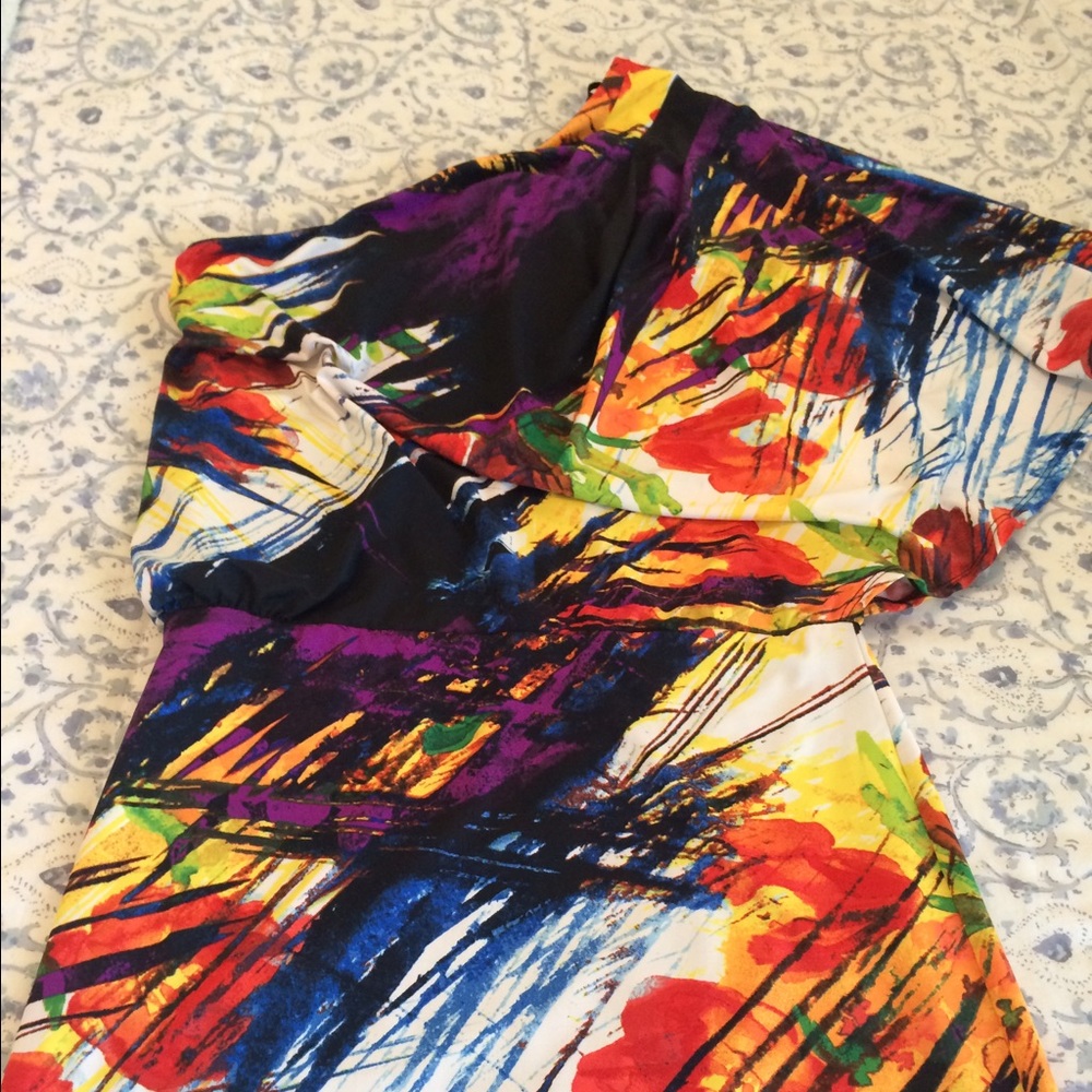 Jessica Simpson Blouson Style One Shoulder Dress