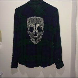 Super cool flannel with skull on the back!