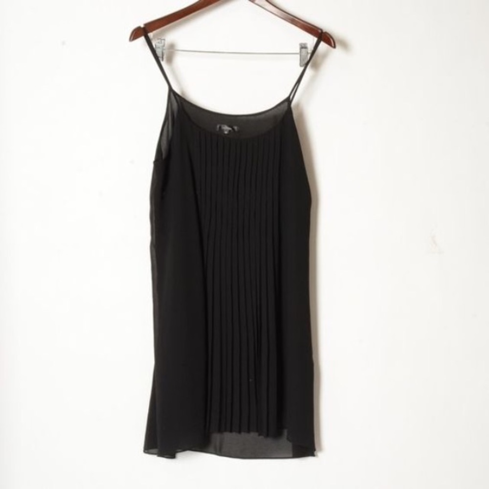 Millau black pleated front shift/slip dress LF