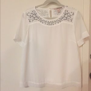 White beaded top- S/forever 21
