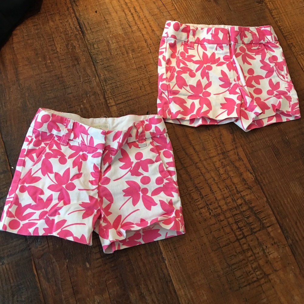 Twin Crew Cuts Pink and White Shorts