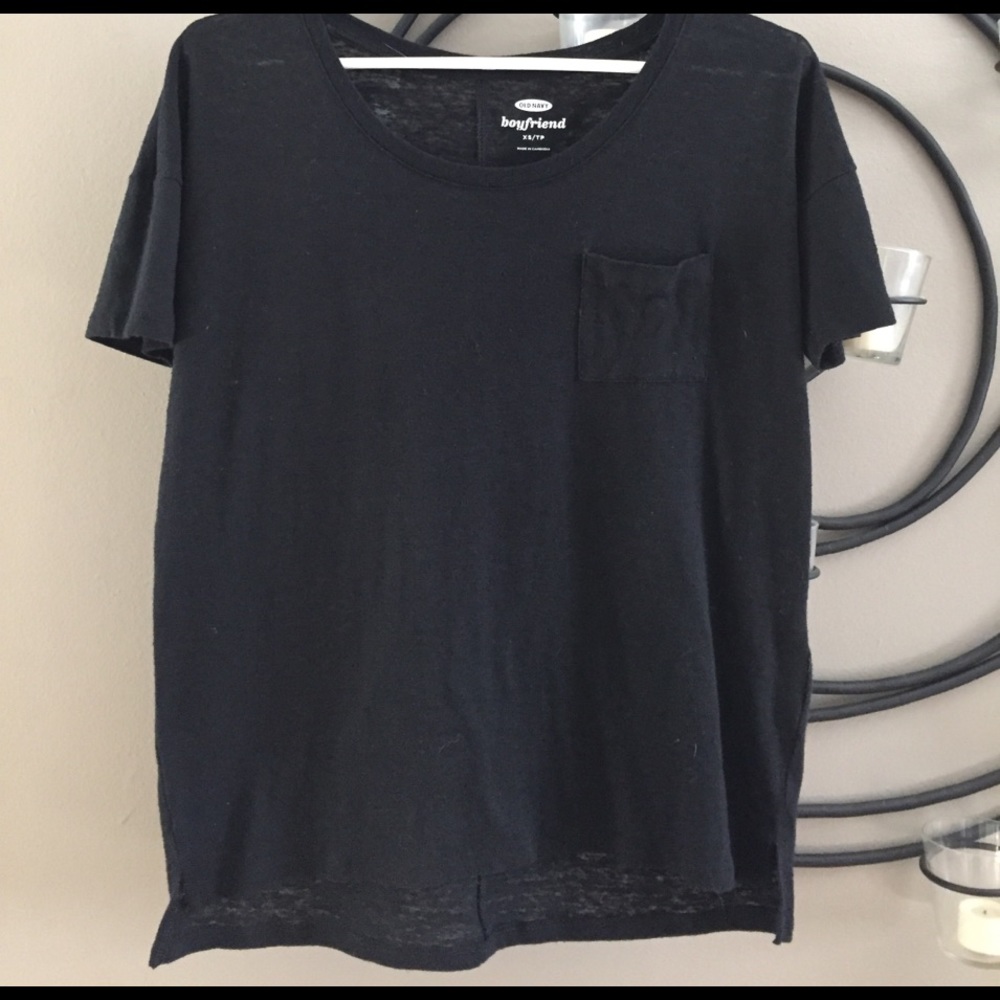 Old Navy black, semi sheer, shirt. Size XS
