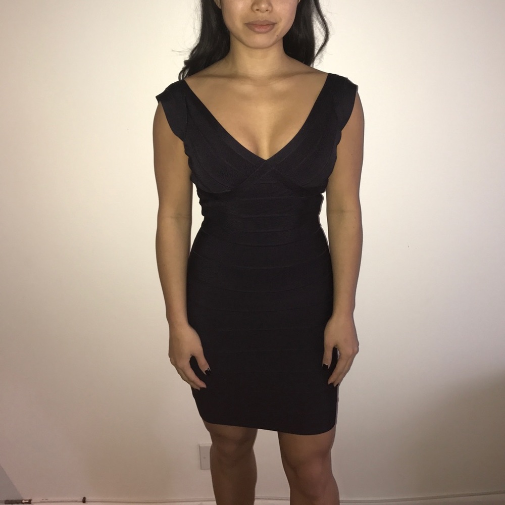 NWOT Herve Leger dark purple dress