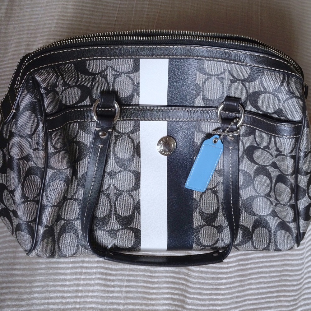 Black and White Coach Handbag