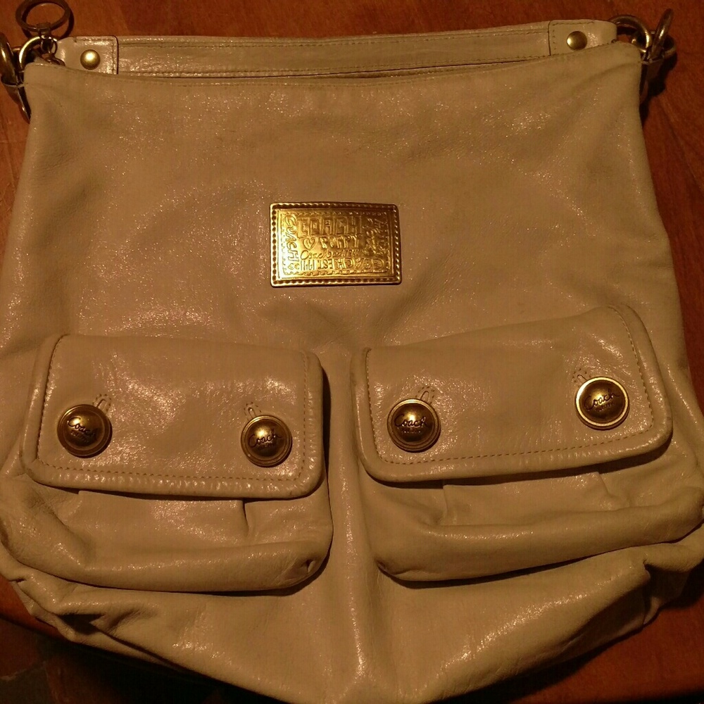 Large Coach bag, Cream in color