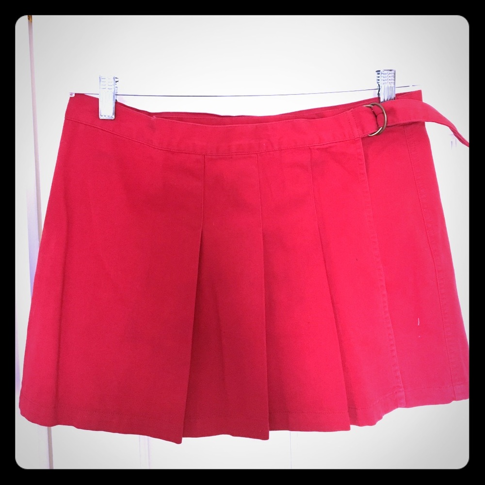 Abercrombie red wrap mini skirt