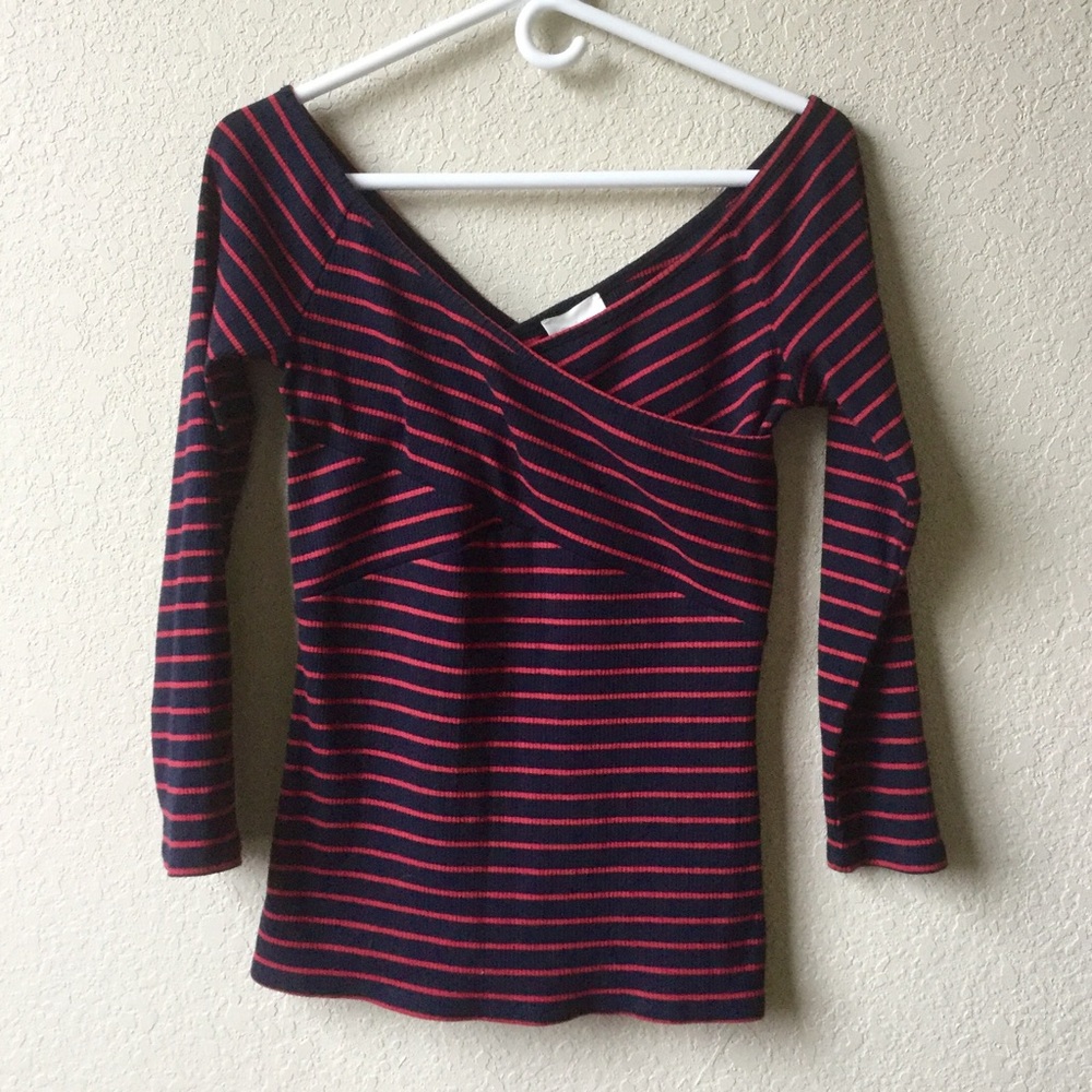 Anthropologie Deletta Striped Wrap Top